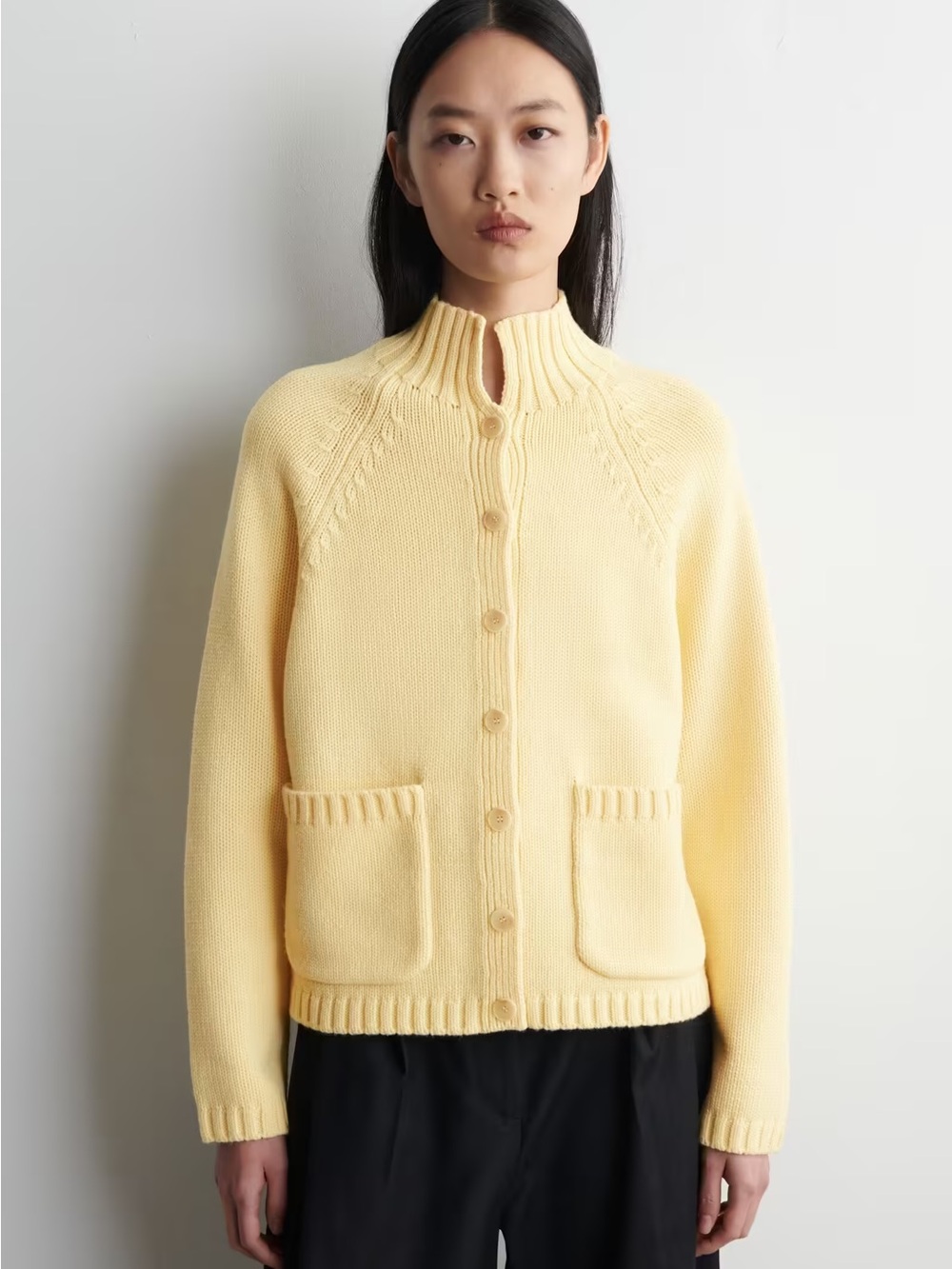 COS MERINO WOOL FUNNEL-NECK CARDIGAN - Picture 2 of 5